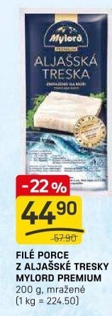 Aljašská treska filé bez kosti mražené Premium Mylord