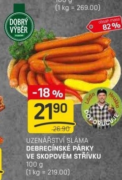 Debrecínské párky Prémium Dobrý Výběr