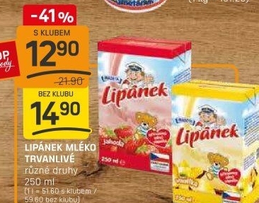 Nápoj mléko ochucené Lipánek Madeta