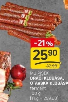 Otavská klobása Maso uzeniny Písek