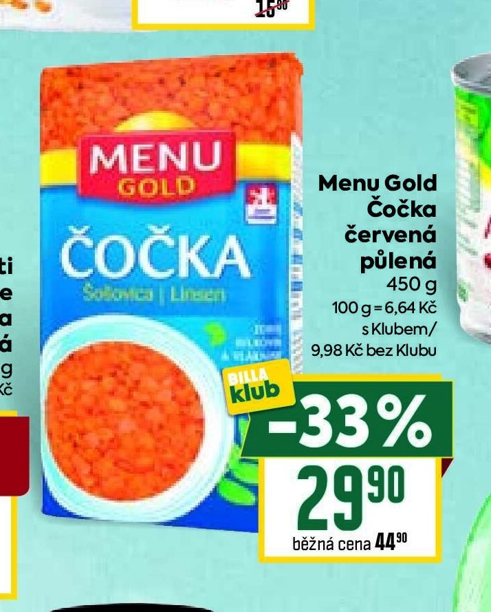 Menu Gold Čočka