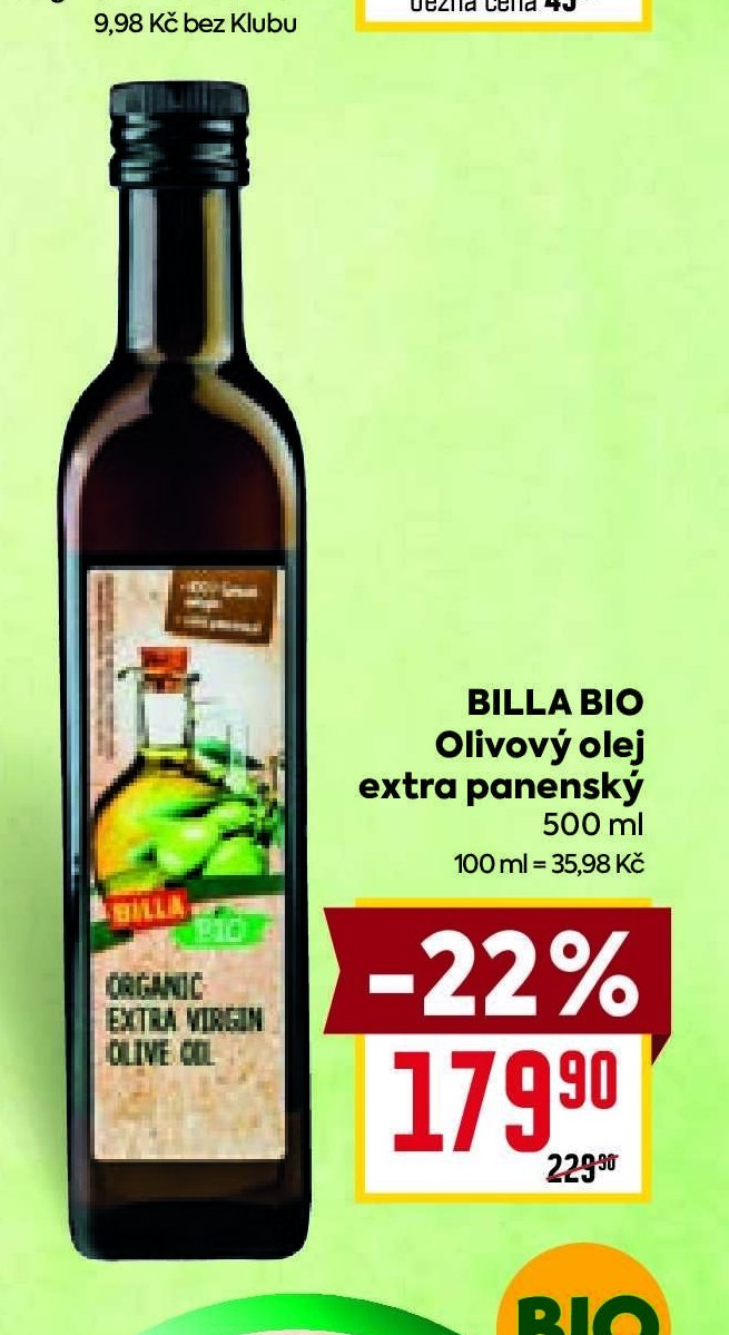 Billa Bio Organic Extra Virgin Olive Oil