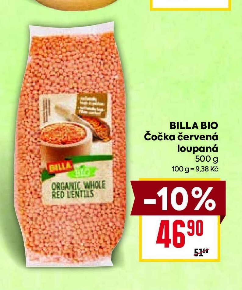 Billa Bio Organic Whole Red Lentils