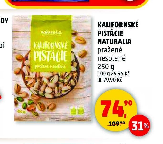 KALIFORNSKÉ PISTÁCIE NATURALIA