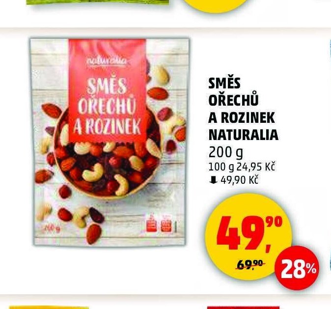 SMĚS OŘECHŮ A ROZINEK NATURALIA