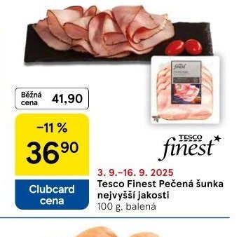 Tesco Finest Pečená šunka nejvyšší jakosti 100 g, balená