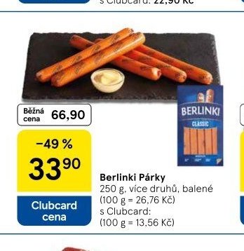 Berlinki Párky 250 g, více druhů, balené