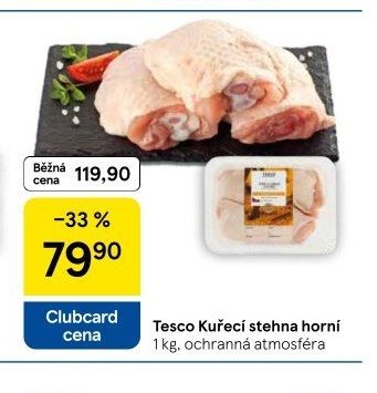 Tesco Kuřecí stehna horní 1 kg, ochranná atmosféra