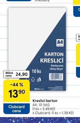 Kreslicí karton A4, 10 listů