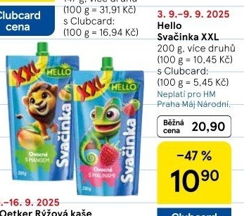 Ovocná kapsička Svačinka Hello