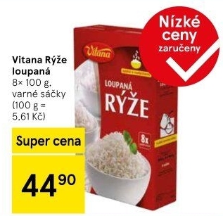Rýže loupaná dlouhozrnná Vitana
