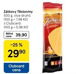 Těstoviny vaječné Zátkovy