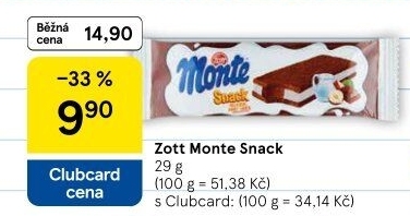Dezert mléčný Monte Snack Zott