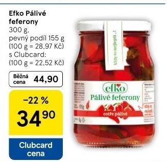 Feferony pálivé Efko