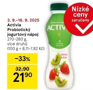 Jogurtový nápoj Activia Danone