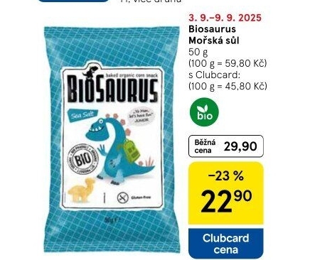 Křupky kukuřičné bez lepku Biosaurus