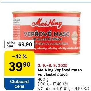 Maso vepřové ve vlastní šťávě Meining