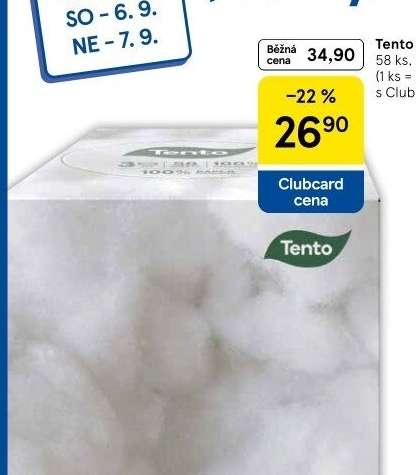 Papírové kapesníčky 3vrstvé Tento - box