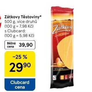 Těstoviny vaječné Zátkovy