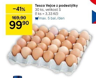 Vejce z podestýlky S Tesco