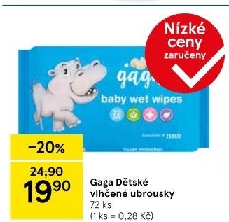 Vlhčené ubrousky dětské Gaga