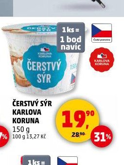 Čerstvý sýr Karlova Koruna