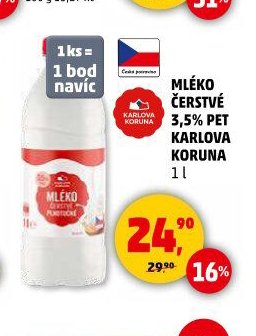 Mléko čerstvé Karlova Koruna