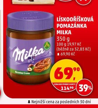 LÍSKOOŘÍŠKOVÁ POMAZÁNKA MILKA