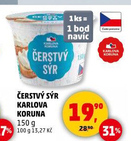 Čerstvý sýr Karlova Koruna