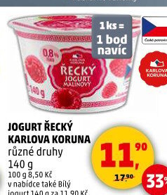 Jogurt bílý řecký Karlova Koruna