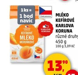 Kefírové mléko ochucené Karlova Koruna