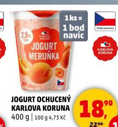 Ochucený jogurt Karlova Koruna