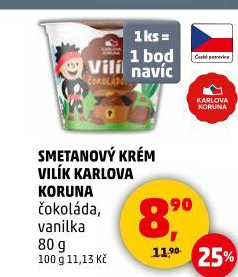 Smetanový dezert Vilík Karlova Koruna