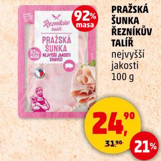 Šunka pražská nejvyšší jakosti Řezníkův talíř