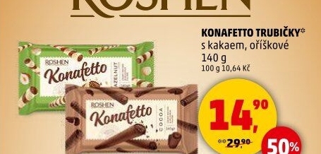 Trubičky vaflové Konafetto Roshen