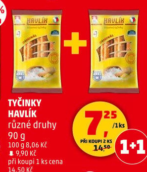 Tyčinky trvanlivé se sýrem a solí Havlík