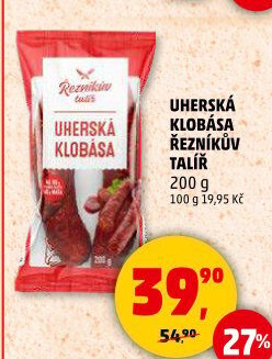 Uherská klobása Řezníkův talíř