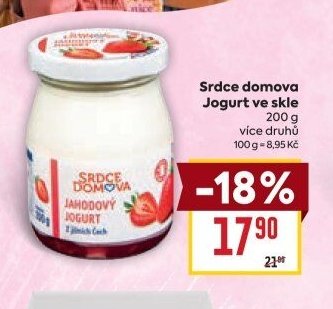 Srdce domova Jogurt ve skle