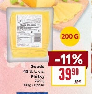 Gouda 48% t. v s. Plátky
