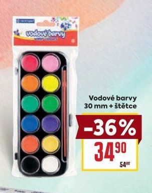 Vodové barvy 30 mm + štětce