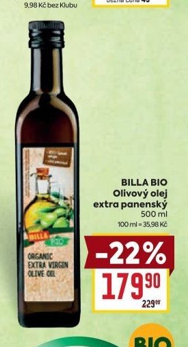 BILLA BIO Olivový olej extra panenský