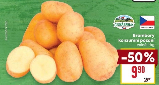 Brambory konzumní pozdní Česká farma