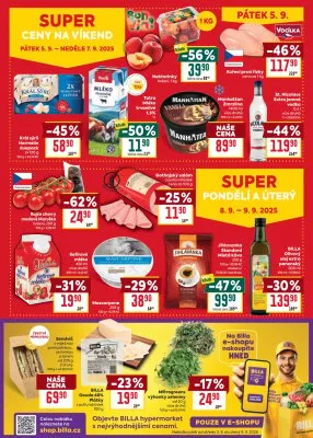 akční leták BILLA 3.9.2025-9.9.2025