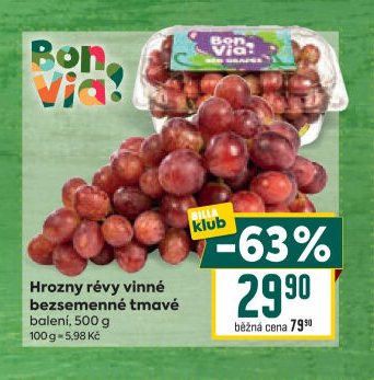 Hrozny révy vinné bezsemenné tmavé