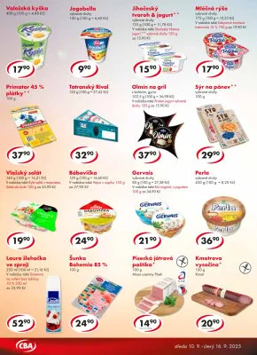 akční leták CBA 10.9.2025-16.9.2025