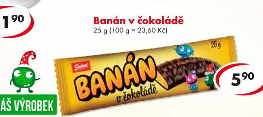 Tyčinka Banány v čokoládě Sweet Fantasy