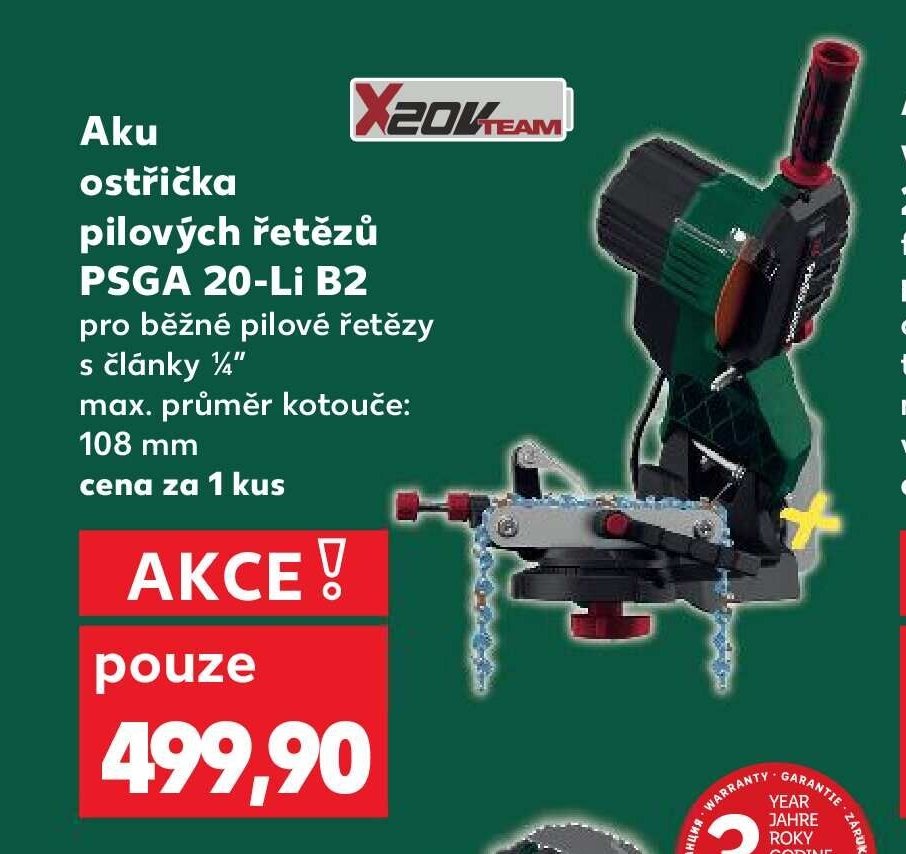 Aku ostřička pilových řetězů PSGA 20-Li B2