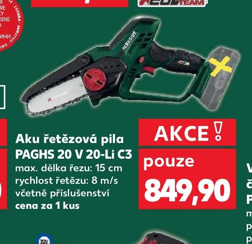 Aku řetězová pila PAGHS 20 V 20-Li C3