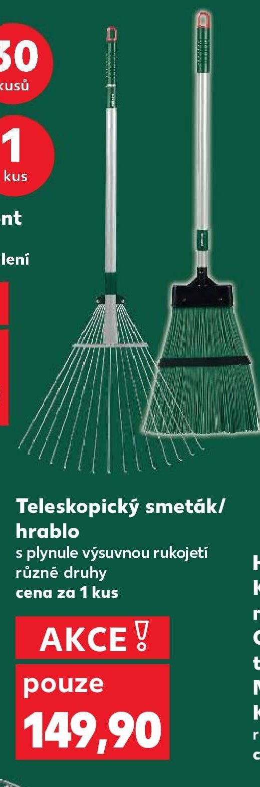 Teleskopický smeták/hrablo