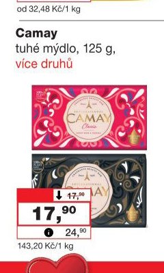 Camay tuhé mýdlo, 125 g
